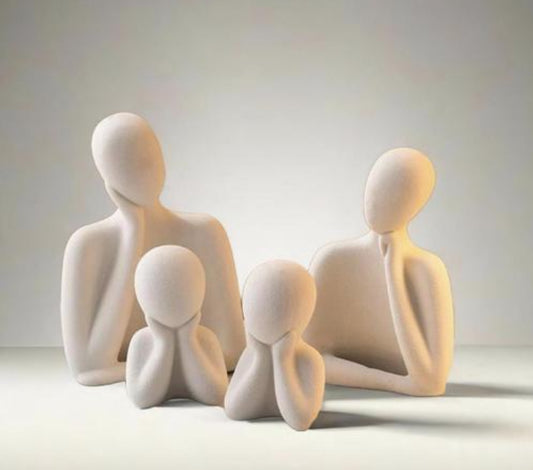 New White Ceramic Thinking Face
Show Piece Set ( Pack Of 4 White )