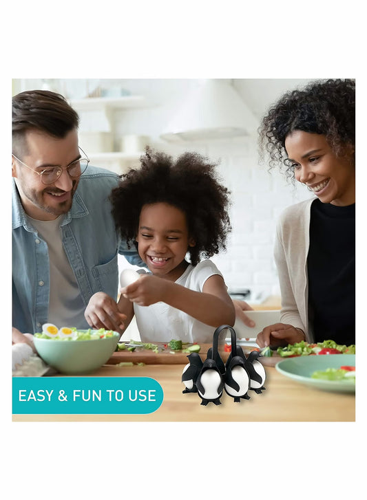 Egguins 3-in-1 Cook, Store and Serve Egg Holder, Penguin-Shaped Boiled Egg Cooker