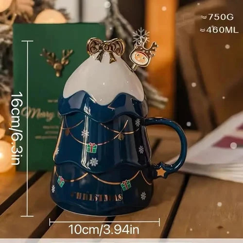 Capacity: 400 ML Ceramic Christmas Theme Bow Mug For Decor & Gifting