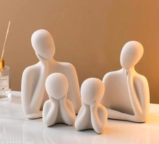 New White Ceramic Thinking Face
Show Piece Set ( Pack Of 4 White )