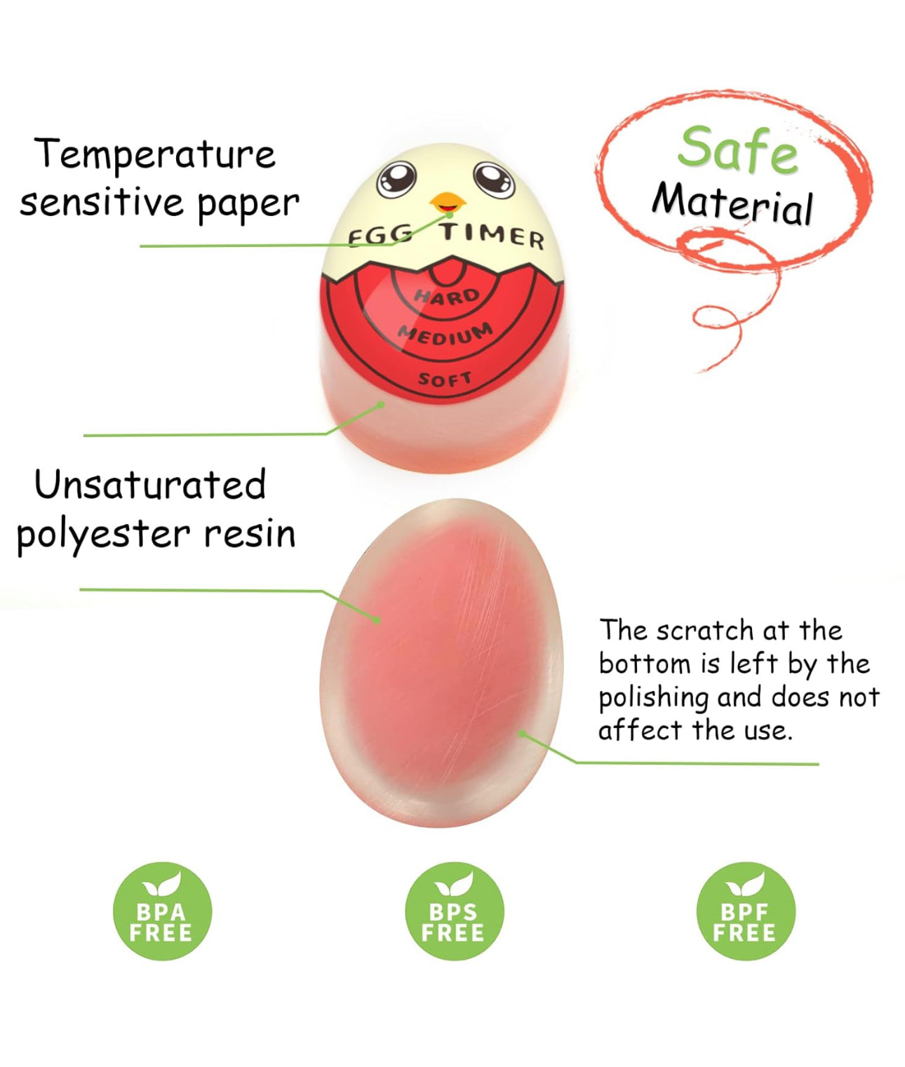 Egg Timer for Boiling Eggs That Changes Color When Done, Blue