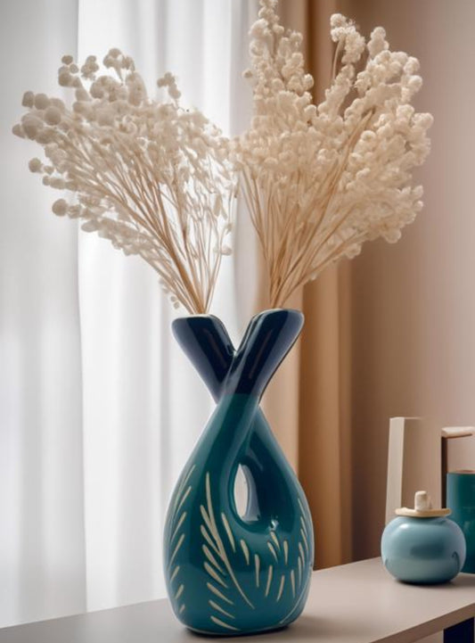 Home Decor Designer Bottle Shape
Ceramic Flower Vase for Home Decor, Office, Kitchen, Dining, Study Table and Gifting | Used as showpiece and decorative item