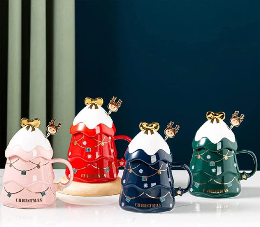 Capacity: 400 ML Ceramic Christmas Theme Bow Mug For Decor & Gifting
