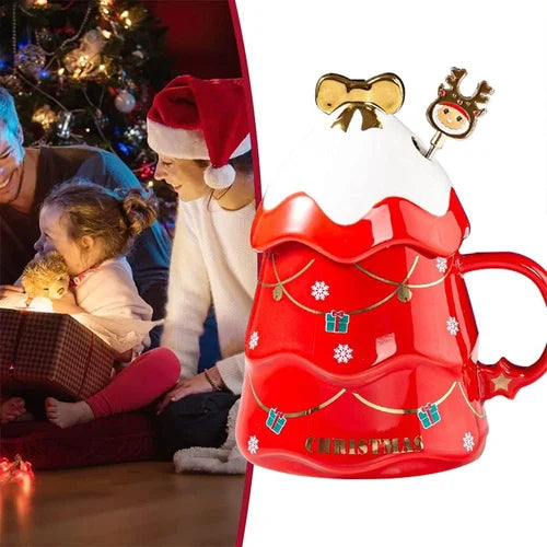 Capacity: 400 ML Ceramic Christmas Theme Bow Mug For Decor & Gifting