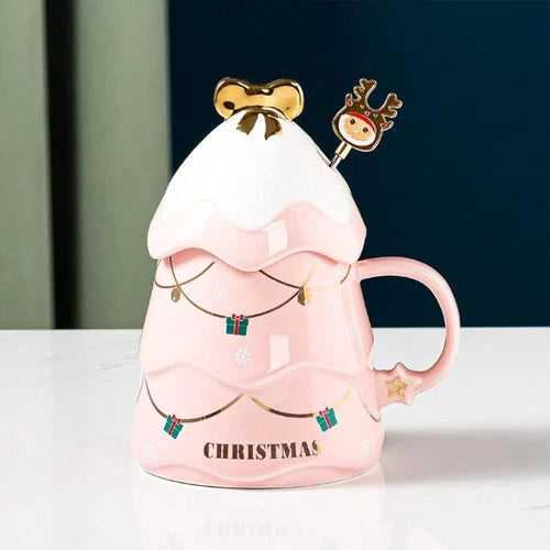 Capacity: 400 ML Ceramic Christmas Theme Bow Mug For Decor & Gifting